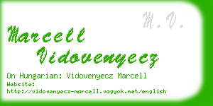 marcell vidovenyecz business card